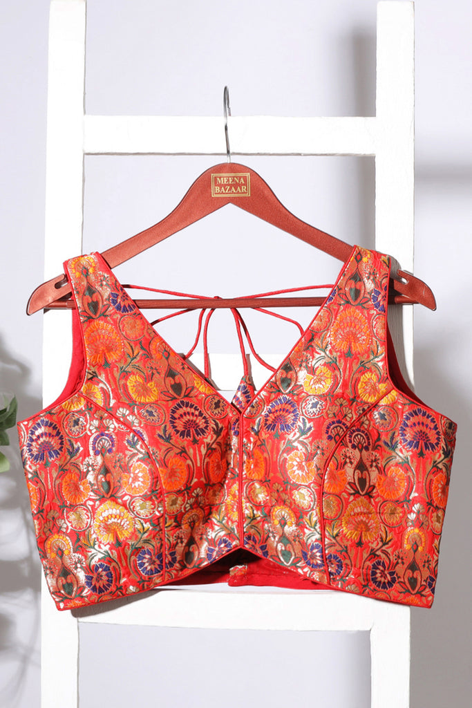 Rani Brocade Sik Resham And Zari Woven Readymade Blouse