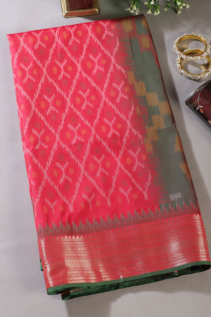 Cardinal Soft Silk Resham & Zari Woven Saree