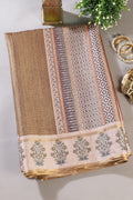 Olive Green Tussar Silk Zari Woven & Printed Saree
