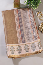 Olive Green Tussar Silk Zari Woven & Printed Saree