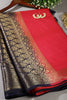 Persian Red & Navy Ombré  Silk Zari Woven Saree