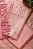 Peach Silk Buta Motifs Woven Unstitched Suit Fabric