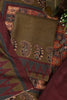 Olive Green Spun Printed Unstitched Suit