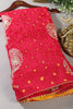 Fushia Pink Color Bandhej Modal Silk Zari Woven Saree