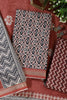 Black Cotton Ajrakh Block Print Unstitched Suit Material