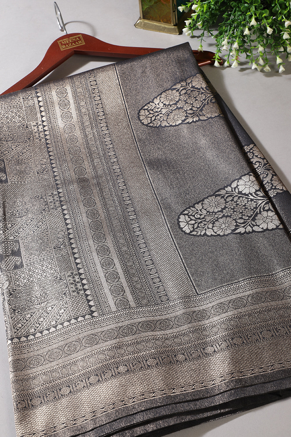 Black Soft Silk Zari Woven Saree