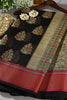 Black Color Supernet Cotton Woven Saree