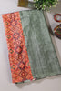 Sage Green Printed Tussar Silk Saree