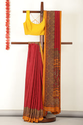 Maroon Kashmiri-Inspired Floral Printed Crepe Saree