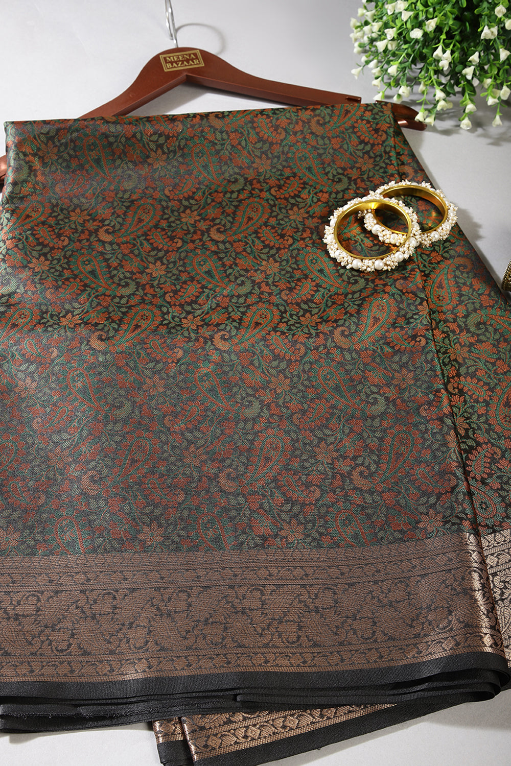 Black Colour Silk Resham & Zari Woven Saree
