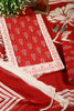Red Color Cotton Printed Unstitched Suit Material