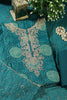Teal Cotton Bandhani Printed & Neck Embroidered Unstitched Suit