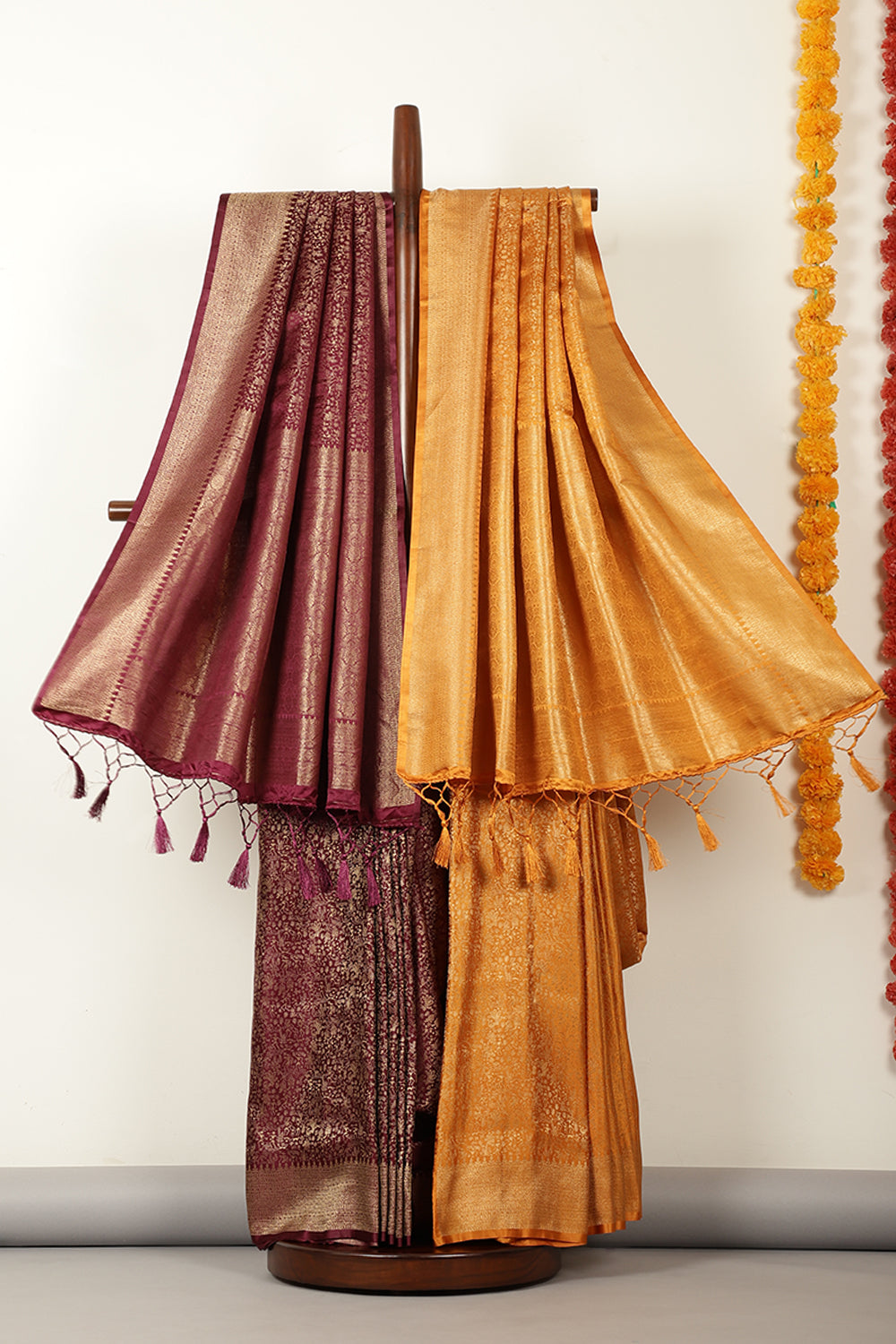 Wine Zari Woven Soft Silk Saree