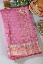 Dusty Mauve Resham & Zari Woven Silk Saree