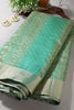 Mint Green Zari Woven Silk Saree