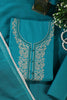 Teal Cotton Resham Embroidered Unstitched Suit