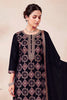 Black Zari Woven Silk Unstitched Suit Fabric