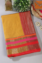 Mustard Zari Woven Art Silk Saree
