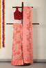 Peach Floral Printed Chiffon Saree