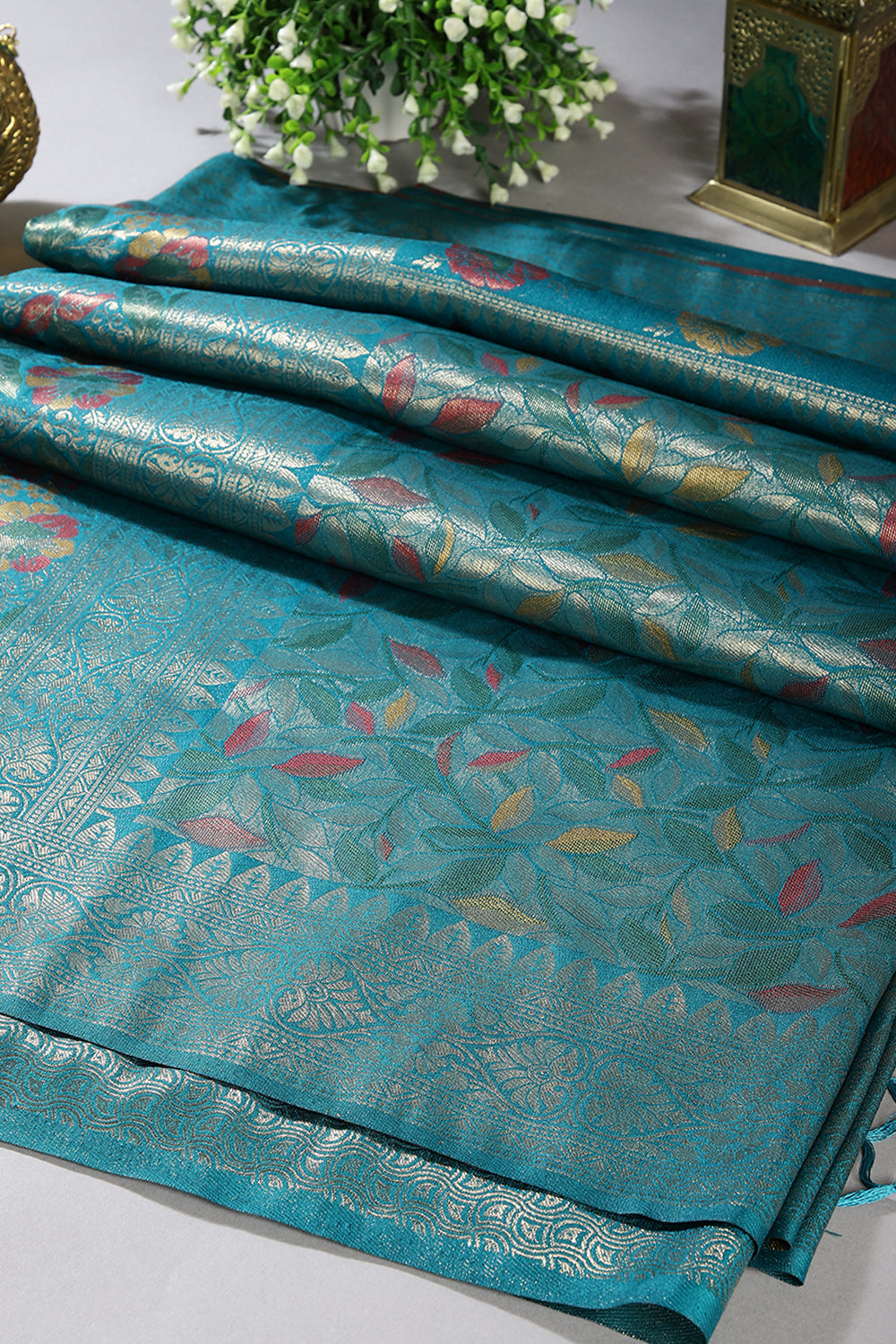 Eastern Blue Color South Soft Silk Woven Saree