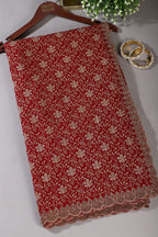 Maroon Embroidered And Swaroski Work Georgette Saree