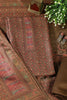 Brown Pashmina Floral Printed Unstitched Suit Material