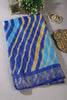 Blue & Yellow Color Chiffon Printed Saree
