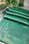 Jade Green Colour South Silk Heavy Woven Saree