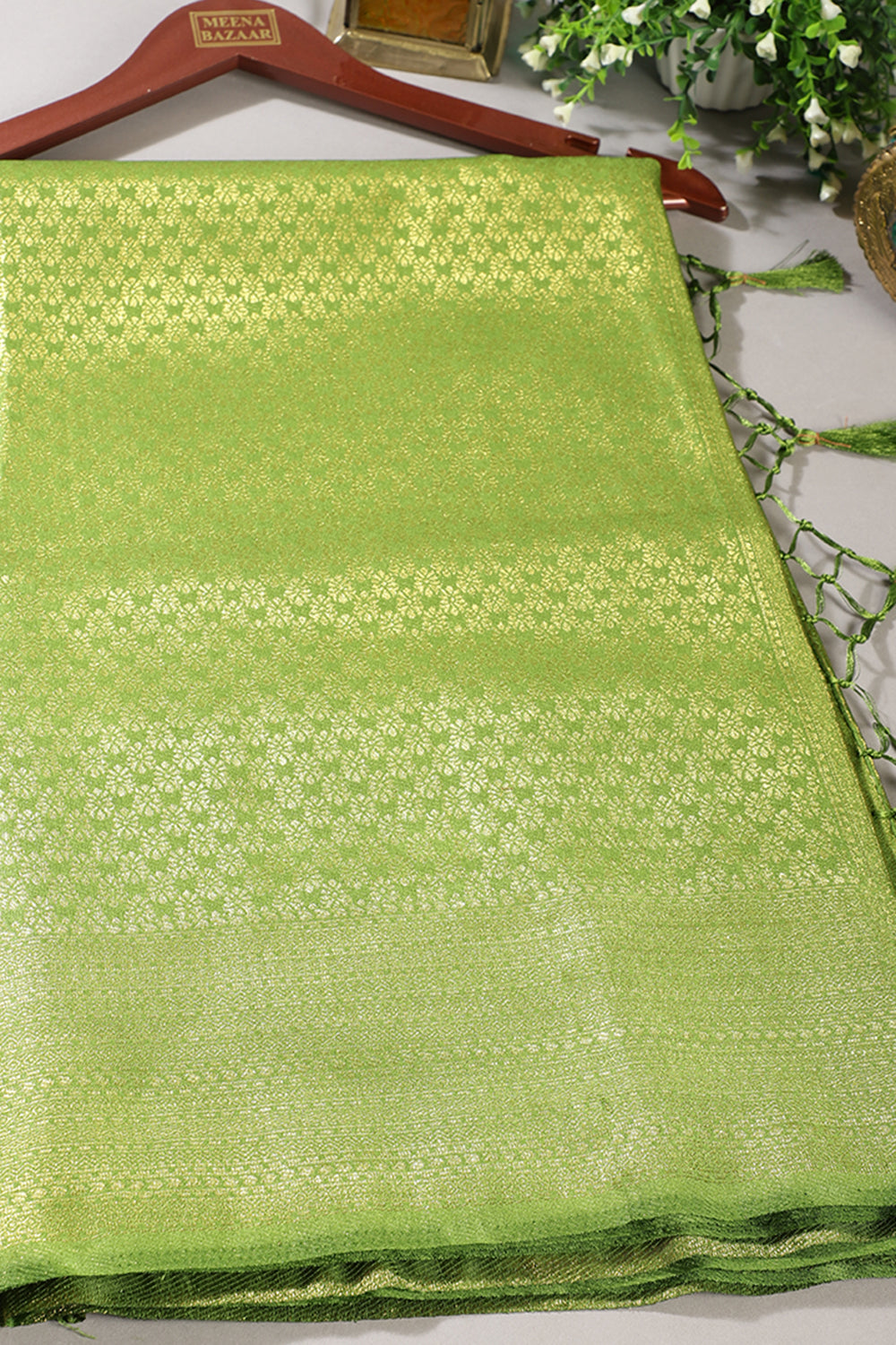 Green Color South Silk Zari Woven Saree