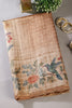 Brown Tussar Silk Printed Saree