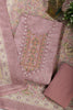 Dusty Pink Cotton Resham Embroidered Unstitched Suit
