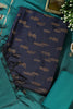 Navy Chanderi Silk Woven Unstitched Suit
