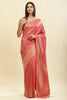Dark Peach Lightweight Banarasi Silk Weaving Saree