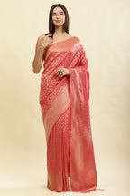 Dark Peach Lightweight Banarasi Silk Weaving Saree