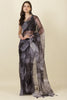 Black Printed Organza Saree