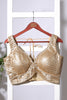 Gold Silk Sequins And Zari Embroidered Readymade Blouse