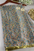 Grey Color Chiffon Floral Zari Border Printed Saree