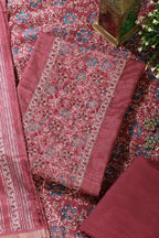 Light Maroon Chanderi Silk Mirror & Resham worked Unstitched Suit