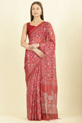 Maroon Kota Cotton Floral Jaal Printed Saree