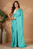 Turquoise  Modal Silk Saree with Zari Pinstripes