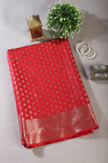 Red Cotton Silk Zari Woven Saree