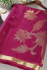 Purple Tussar Silk Floral Zari Woven Saree