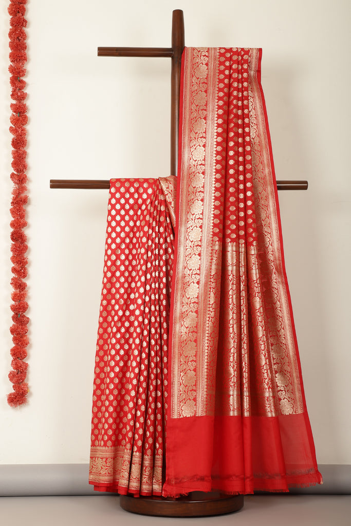 Red Banarasi SIlk Woven Saree