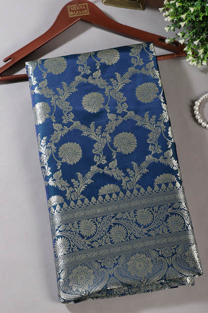 Blue Zari Woven Banarasi Silk Saree