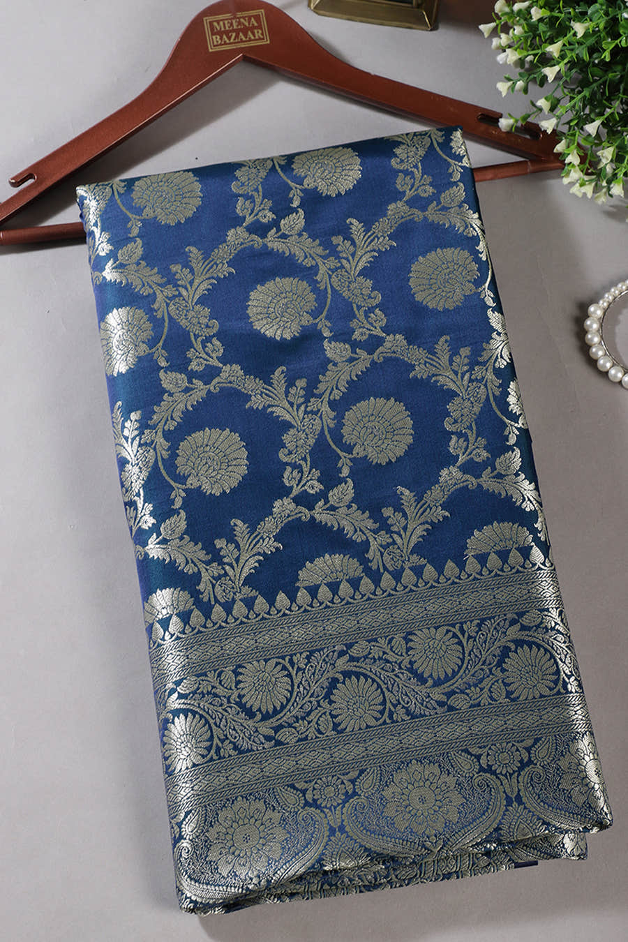 Blue Zari Woven Banarasi Silk Saree