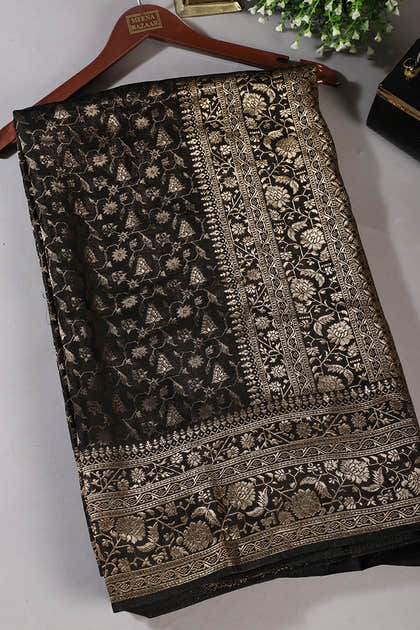 Black Woven South Silk Saree