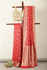 Red Banarasi Silk Zari Woven Saree