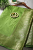 Leaf Green Colour Silk Woven Saree