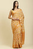 Mustard & Beige Cotton Silk Floral Boota Printed Saree