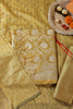 Mustard Colour Zari Woven Silk Unstitched Suit Fabric